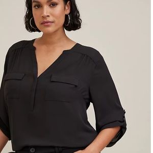HARPER GEORGETTE PULLOVER 3/4 SLEEVE BLOUSE